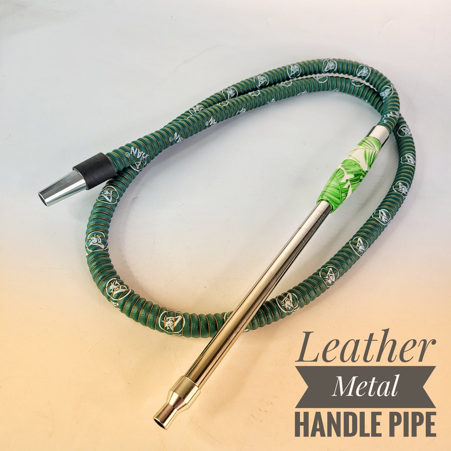 Leather Metal Handle Hookah Pipe (Green)