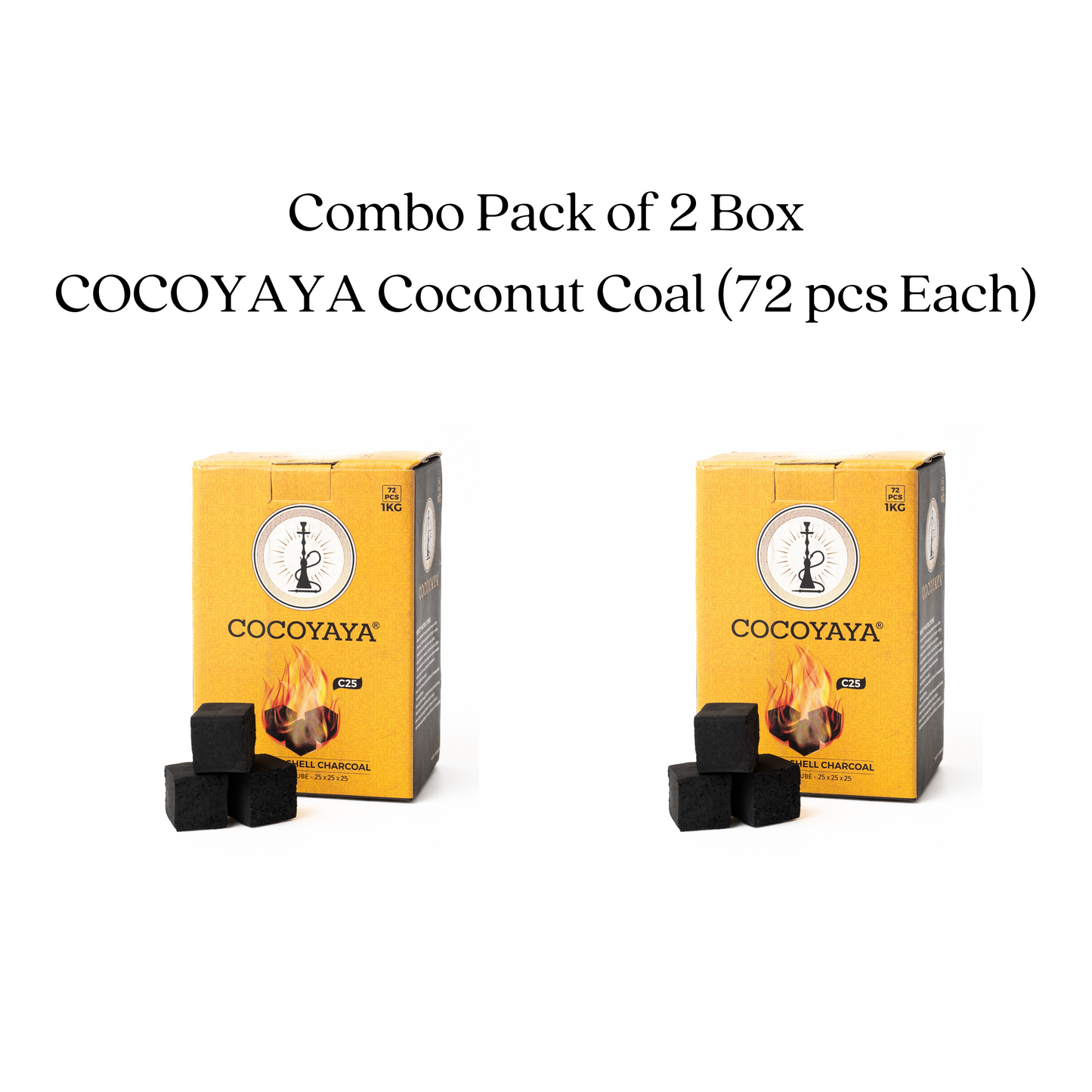 COCOYAYA Coconut Coal for Hookah (Pack of 2) - 1KG Box