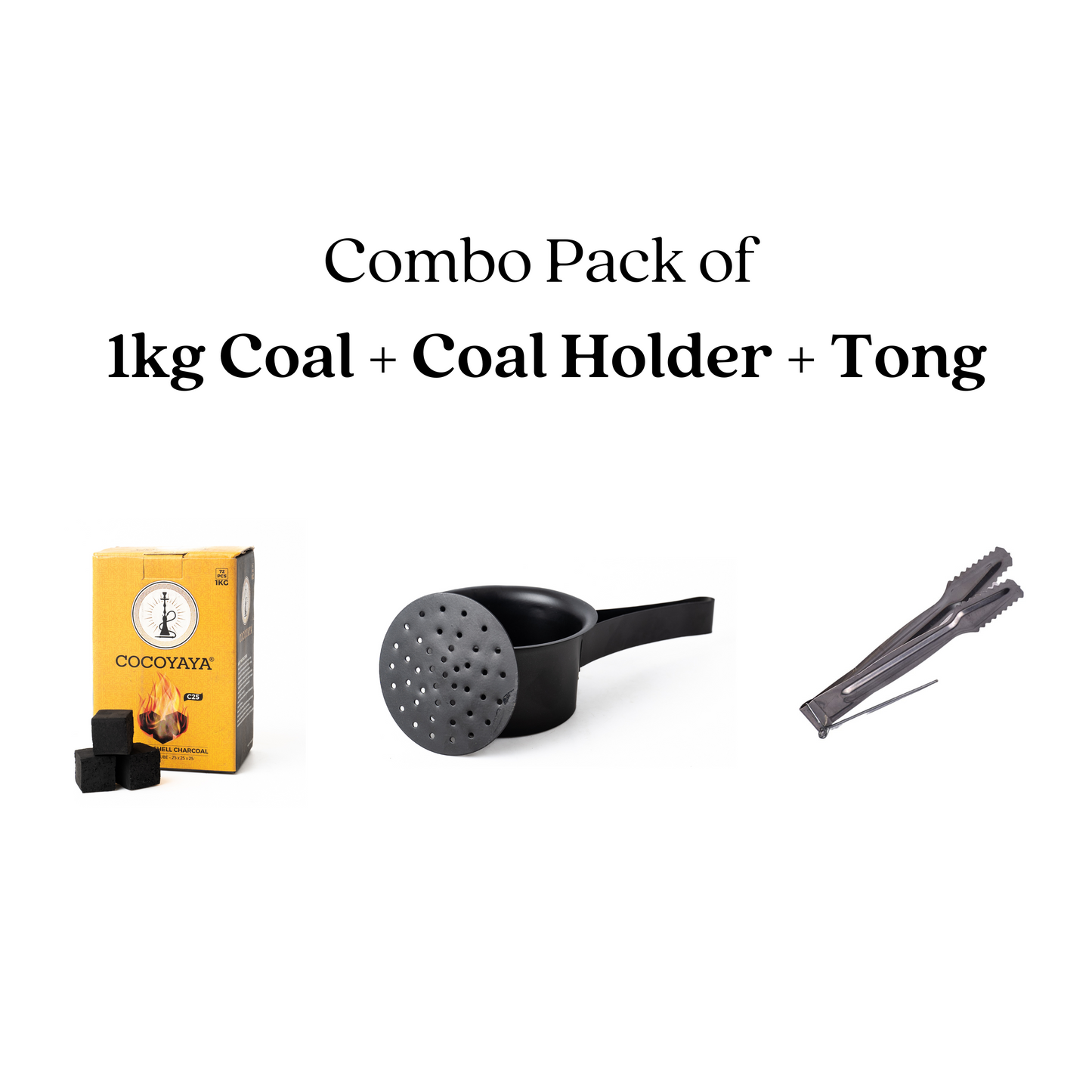 Coconut Coal 1kg + Coal Holder + Tong