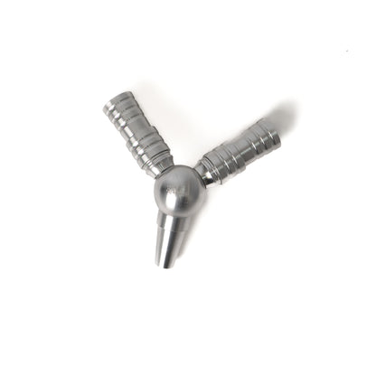 Dual Pipe Extension (Connector) for Hookah Pipe - Silver