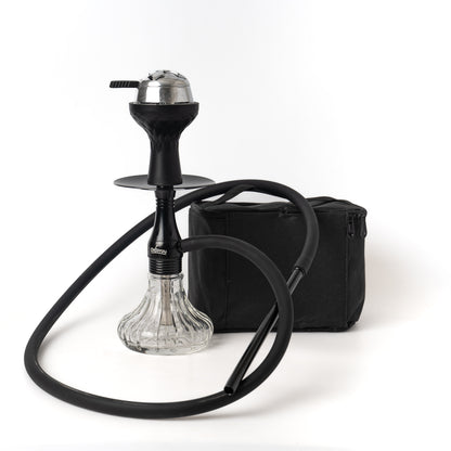 Miniature X Hookah with Travel Bag - Black