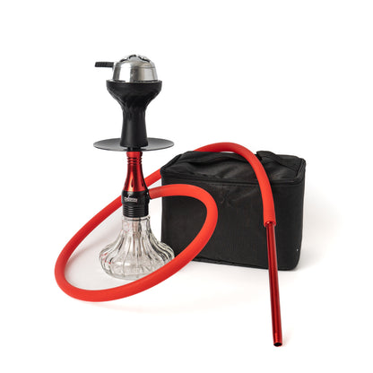 Miniature X Hookah with Travel Bag - Red
