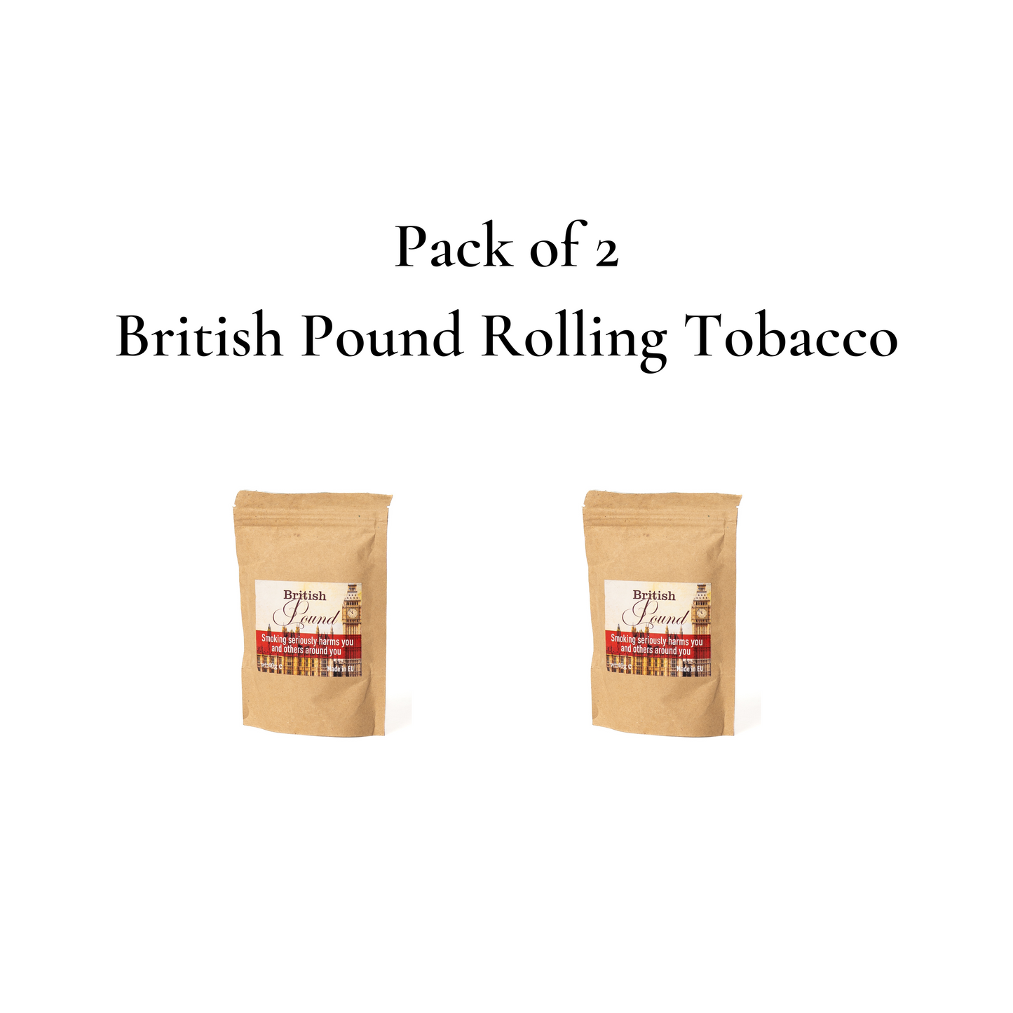 2 रोलिंग तंबाकू पाउच का पैक (ब्रिटिश पाउंड)