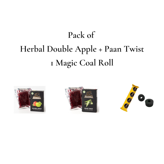 Herbal Double Apple + Paan Twist + 1 Al Afandi Magic Coal Roll