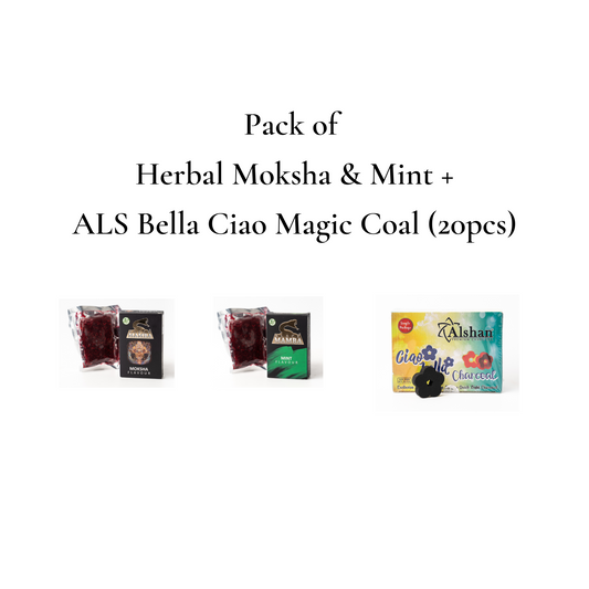 Herbal Moksha + Mint + 1 Als Bella Ciao Magic Coal 20pc