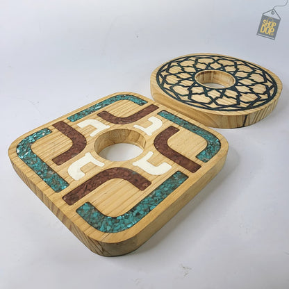 Radium Wooden Base for Hookah with LED Light