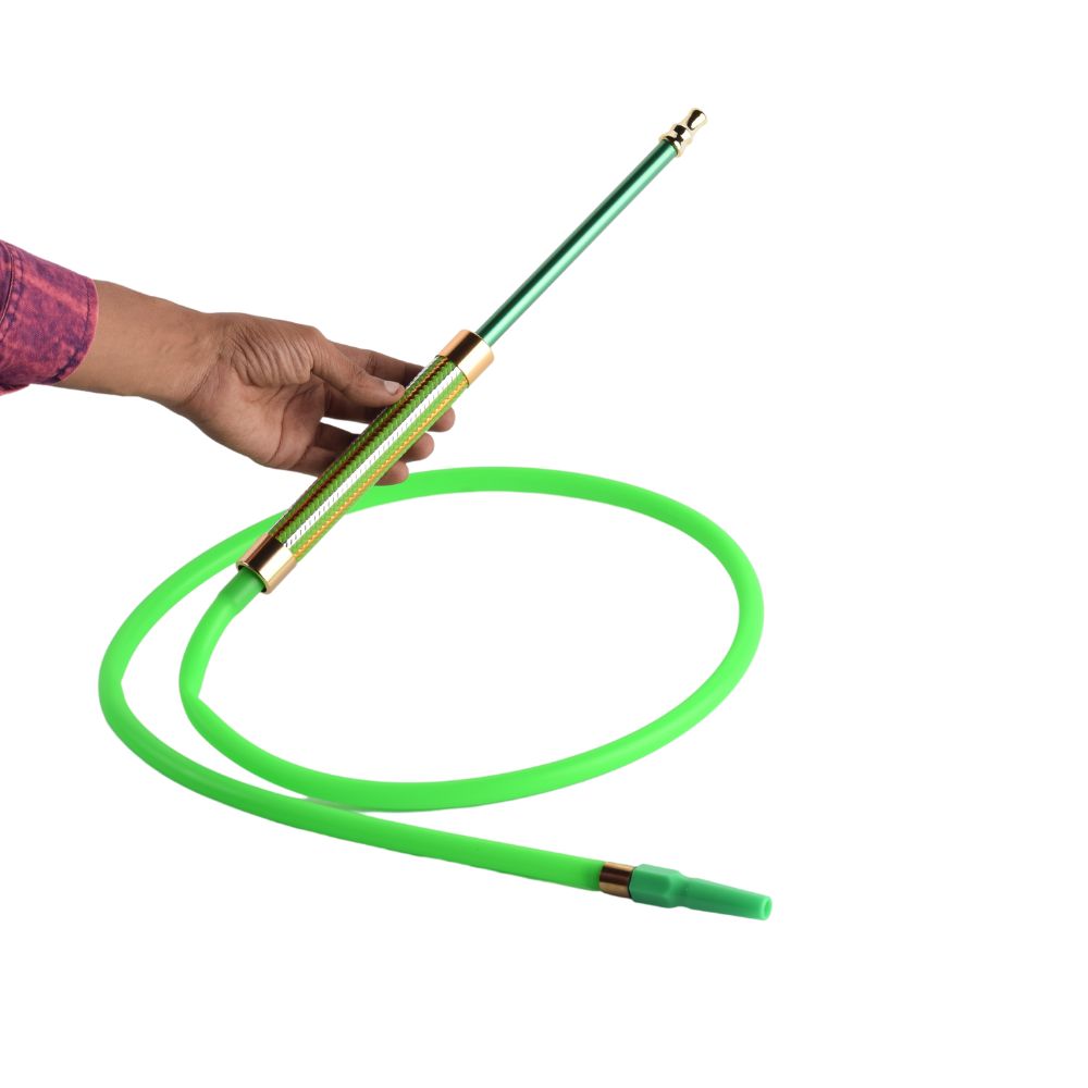 Shine Handle Silicon Hookah Pipe - Green