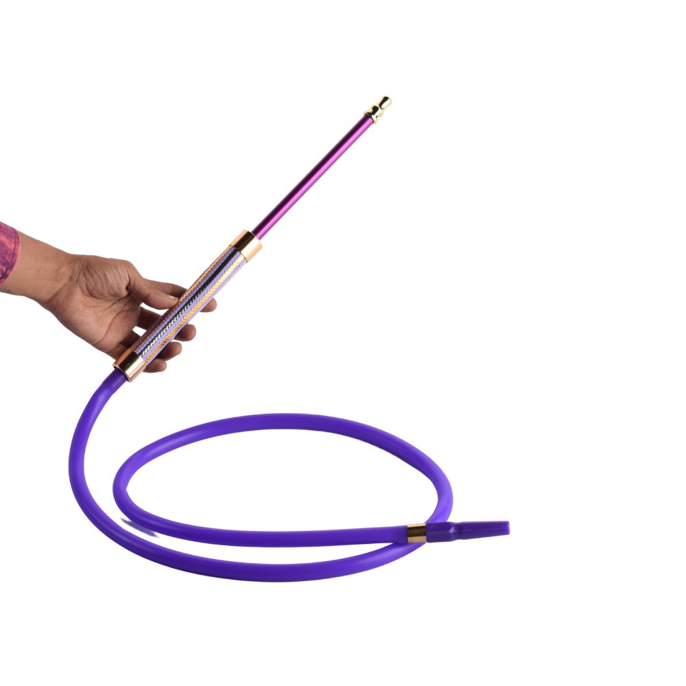 Shine Handle Silicone Hookah Pipe - Purple