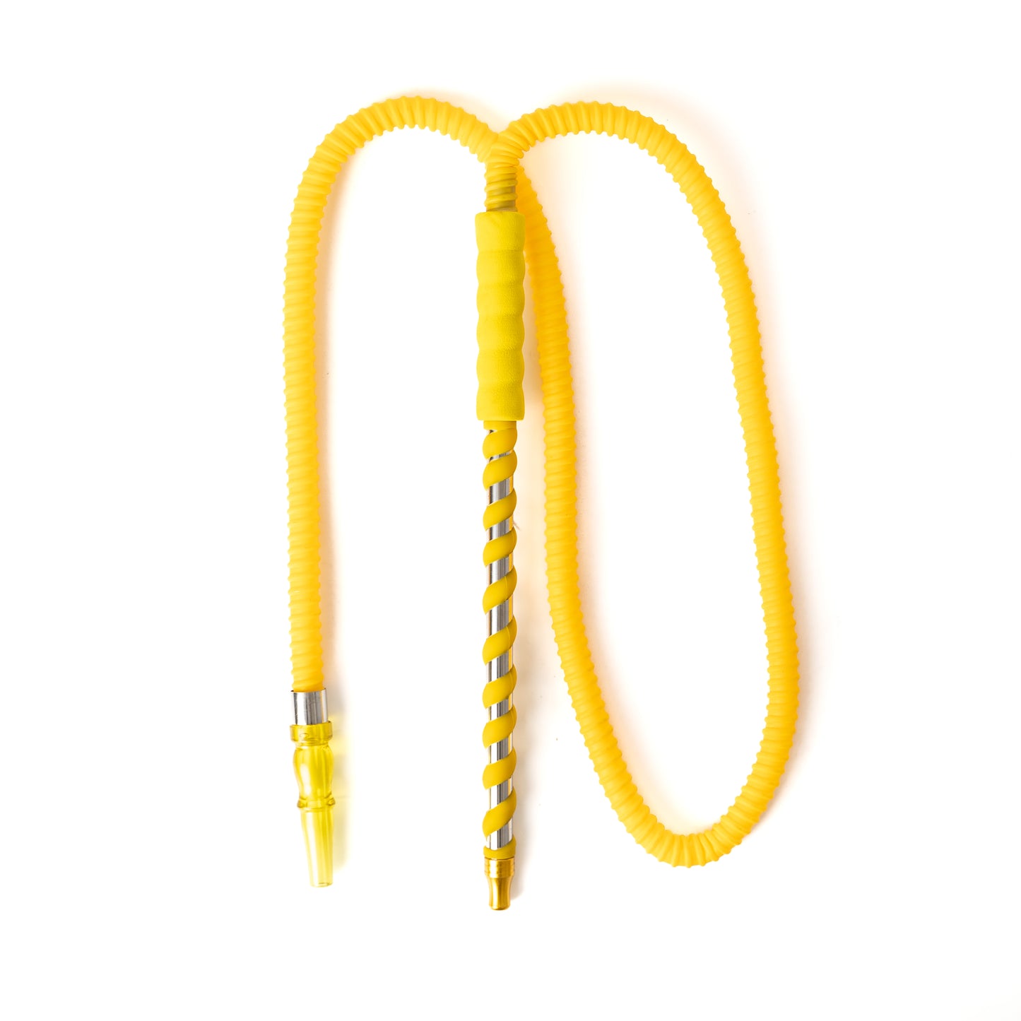 Spiral Metal Foam Handle PVC Hookah Pipe - Yellow