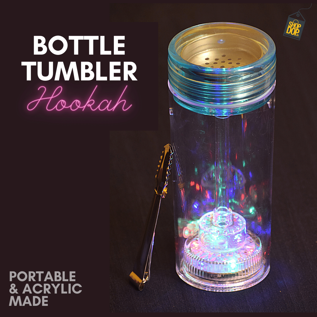 Acrylic Bottle Portable Tumbler Hookah with LED Light - shopdop.in