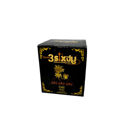 Shisha3Sixty Hexagon Polo Coconut Coal for Hookah -1kg (20pcs)