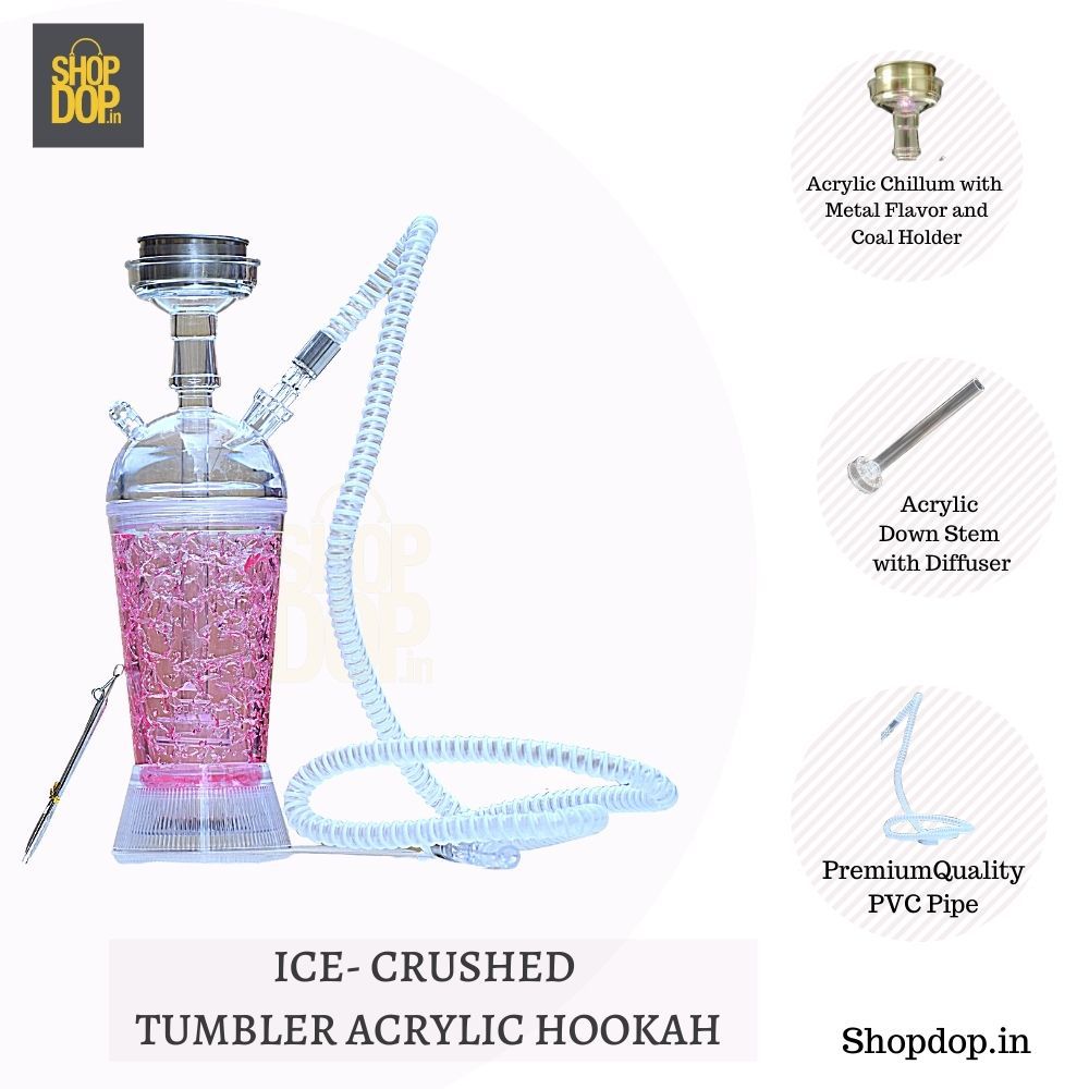 Ice Crushed LED Portable Tumbler Hookah - shopdop.in
