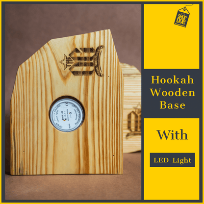 og Hookah Wooden Base Stand with LED Light - shopdop.in