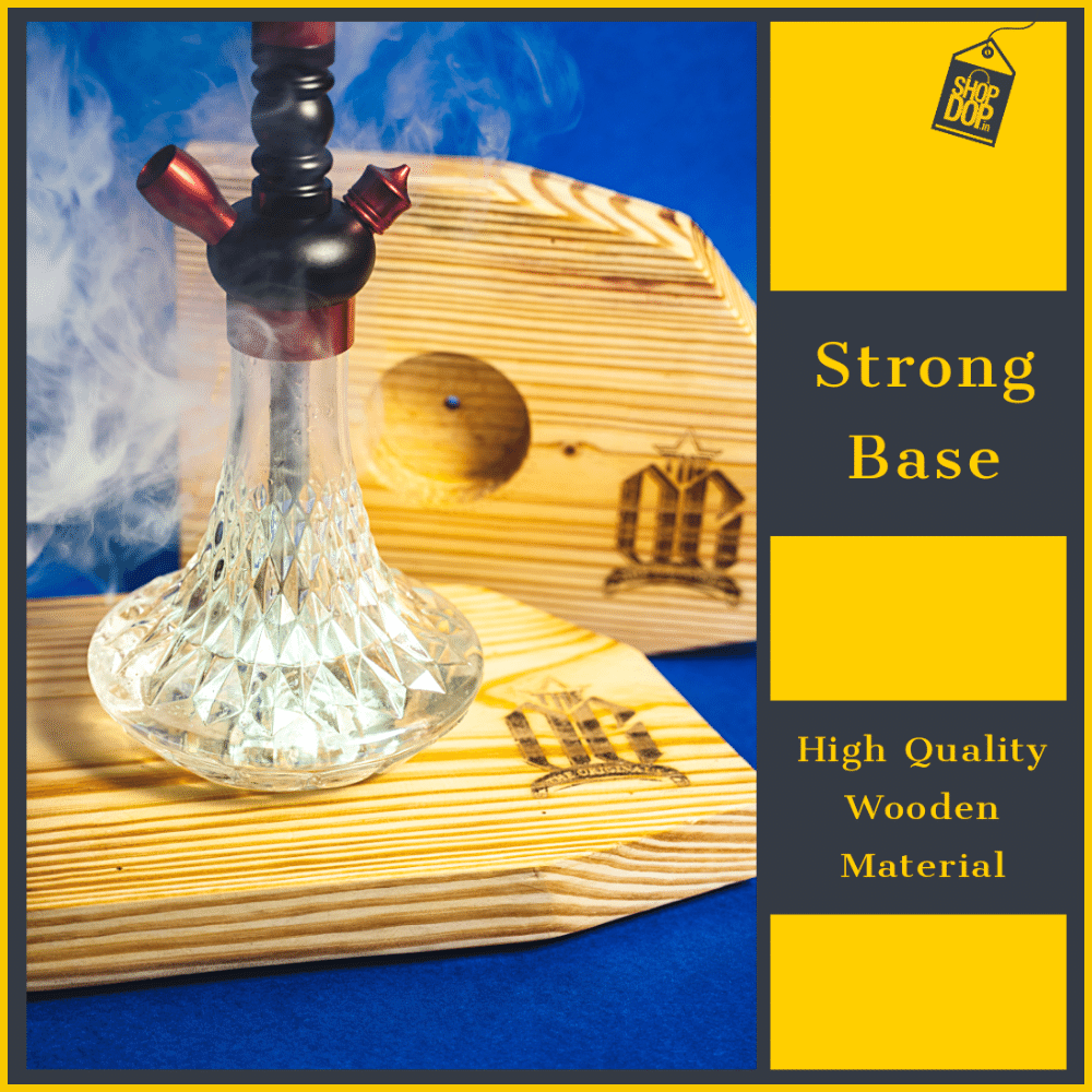 og Hookah Wooden Base Stand with LED Light - shopdop.in